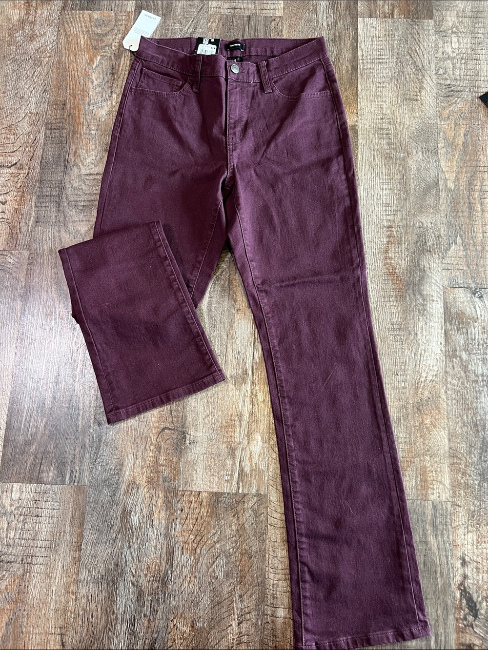 Express Women's Boot Cut Jeans in Deep Burgundy